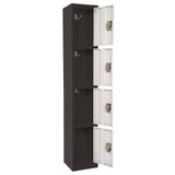 AdirOffice Steel Storage Locker, 4 Compartment, 12 x 12 x 72, Black Body/White Doors (ALHI629204BW) Each