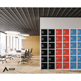 AdirOffice Steel Storage Locker, 6 Compartment, 12 x 12 x 72, Black (ALHI629206BLK) Each