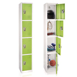 AdirOffice Steel Storage Locker, 4 Compartment, 12 x 12 x 72, Green (ALHI629204GRN) Each