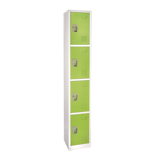 AdirOffice Steel Storage Locker, 4 Compartment, 12 x 12 x 72, Green (ALHI629204GRN) Each