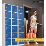 AdirOffice Steel Storage Locker, 6 Compartment, 12 x 12 x 72, Blue (ALHI629206BLU) Each