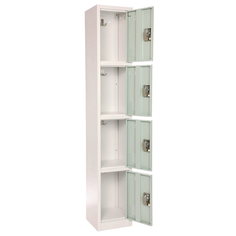 AdirOffice Steel Storage Locker, 4 Compartment, 12 x 12 x 72, Misty Green (ALHI629204MGRN) Each