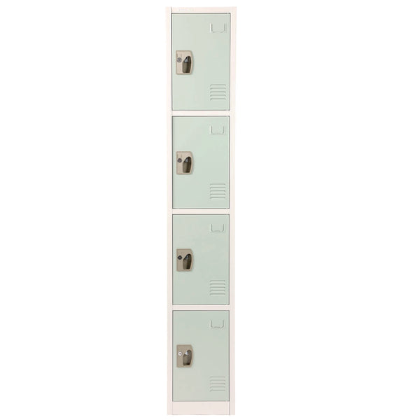 AdirOffice Steel Storage Locker, 4 Compartment, 12 x 12 x 72, Misty Green (ALHI629204MGRN) Each