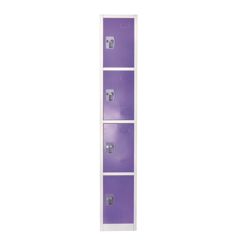 AdirOffice Steel Storage Locker, 4 Compartment, 12 x 12 x 72, Purple (ALHI629204PUR) Each