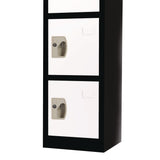 AdirOffice Steel Storage Locker, 6 Compartment, 12 x 12 x 72, Black Body/White Doors (ALHI629206BW) Each