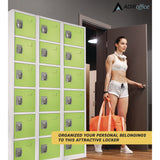 AdirOffice Steel Storage Locker, 6 Compartment, 12 x 12 x 72, Green (ALHI629206GRN) Each