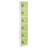 AdirOffice Steel Storage Locker, 6 Compartment, 12 x 12 x 72, Green (ALHI629206GRN) Each