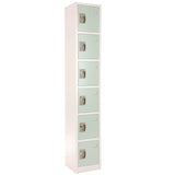 AdirOffice Steel Storage Locker, 6 Compartment, 12 x 12 x 72, Misty Green (ALHI629206MGRN) Each