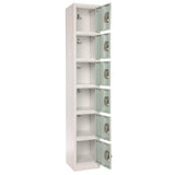 AdirOffice Steel Storage Locker, 6 Compartment, 12 x 12 x 72, Misty Green (ALHI629206MGRN) Each