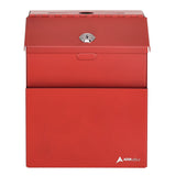 AdirOffice Wall Mountable Steel Suggestion Secure Drop Box with Key, 7 x 6 x 8.5, Stainless Steel 304, Red (ALHI63101RED) Each