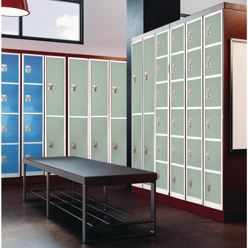 AdirOffice Steel Storage Locker, 6 Compartment, 12 x 12 x 72, Misty Green (ALHI629206MGRN) Each