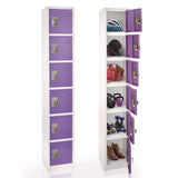 AdirOffice Steel Storage Locker, 6 Compartment, 12 x 12 x 72, Purple (ALHI629206PUR) Each