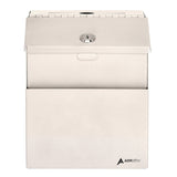 AdirOffice Wall Mountable Steel Suggestion Secure Drop Box with Key, 7 x 6 x 8.5, Stainless Steel 304, White (ALHI63101WHI) Each