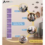 AdirOffice Steel Storage Locker, 6 Compartment, 12 x 12 x 72, Purple (ALHI629206PUR) Each