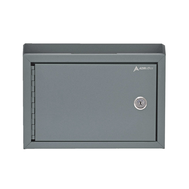 AdirOffice Medium Size Steel Multi-Purpose Secure Drop Box, 9.8 x 3.4 x 7.5, Gray (ALHI63102GRY) Each