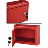 AdirOffice Medium Size Steel Multi-Purpose Secure Drop Box, 9.8 x 3.4 x 7.5, Red (ALHI63102RED) Each