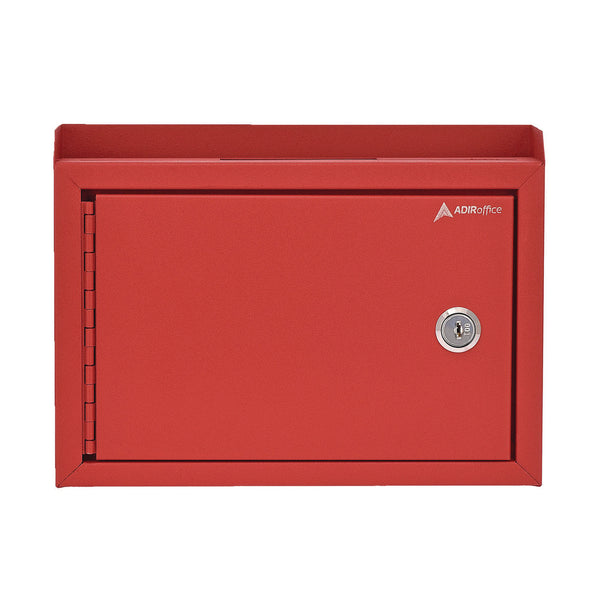 AdirOffice Medium Size Steel Multi-Purpose Secure Drop Box, 9.8 x 3.4 x 7.5, Red (ALHI63102RED) Each