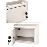 AdirOffice Medium Size Steel Multi-Purpose Secure Drop Box, 9.8 x 3.4 x 7.5, White (ALHI63102WHI) Each