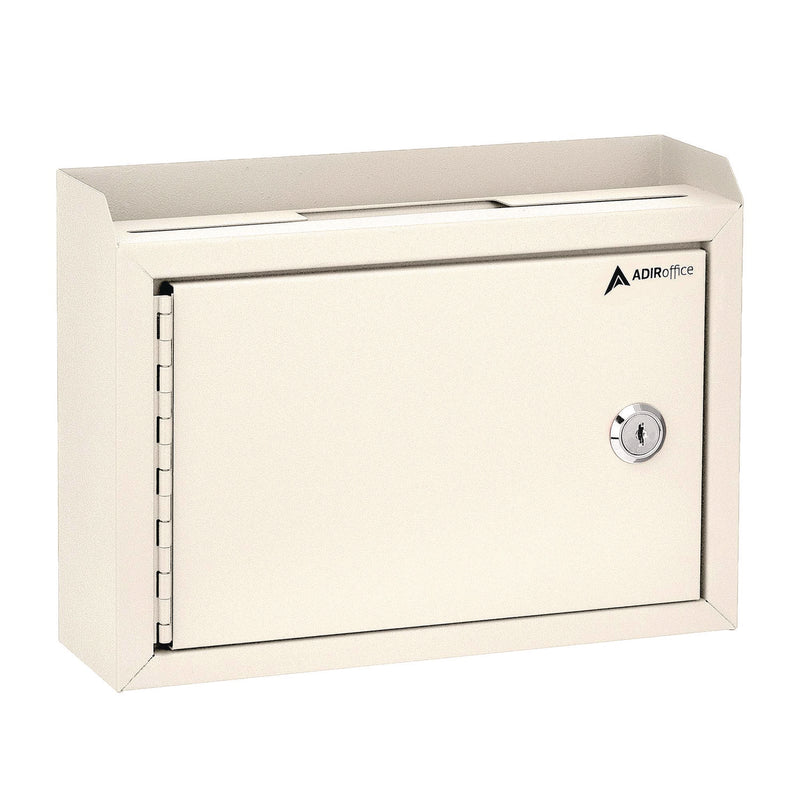 AdirOffice Medium Size Steel Multi-Purpose Secure Drop Box, 9.8 x 3.4 x 7.5, White (ALHI63102WHI) Each