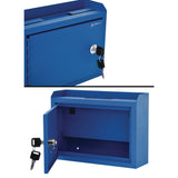 AdirOffice Medium Size Steel Multi-Purpose Secure Drop Box, 9.8 x 3.4 x 7.5, Blue (ALHI63102BLU) Each