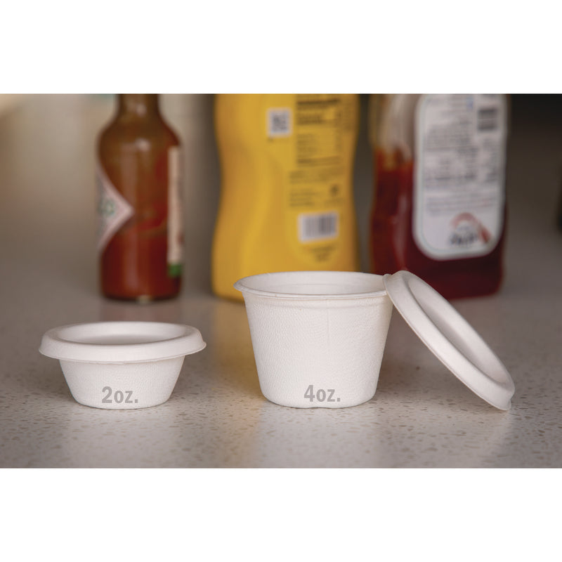 Eco-Products® Molded Fiber Portion Cups, 2 oz, White, 2,500/Carton (ECOEPSPC2) Case of 2500