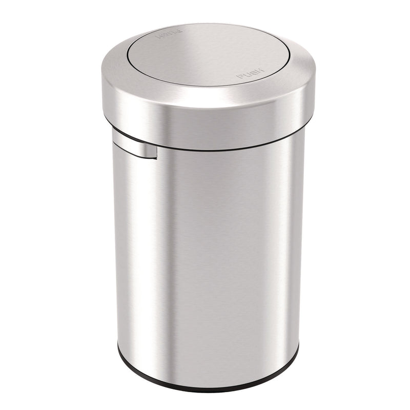 HLS Commercial® Swing Top Trash Can, 17 gal, Stainless Steel, Silver (HLMHLS17FTS) Each