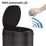 HLS Commercial® Sensor Trash Can, 8 gal, Plastic/Stainless Steel, Black (HLMHLS08RB) Each