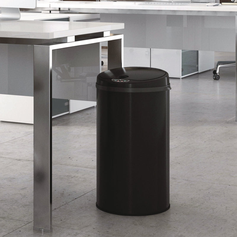 HLS Commercial® Sensor Trash Can, 8 gal, Plastic/Stainless Steel, Black (HLMHLS08RB) Each