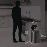 HLS Commercial® Sensor Trash Can, 8 gal, Plastic/Stainless Steel, Black (HLMHLS08RB) Each