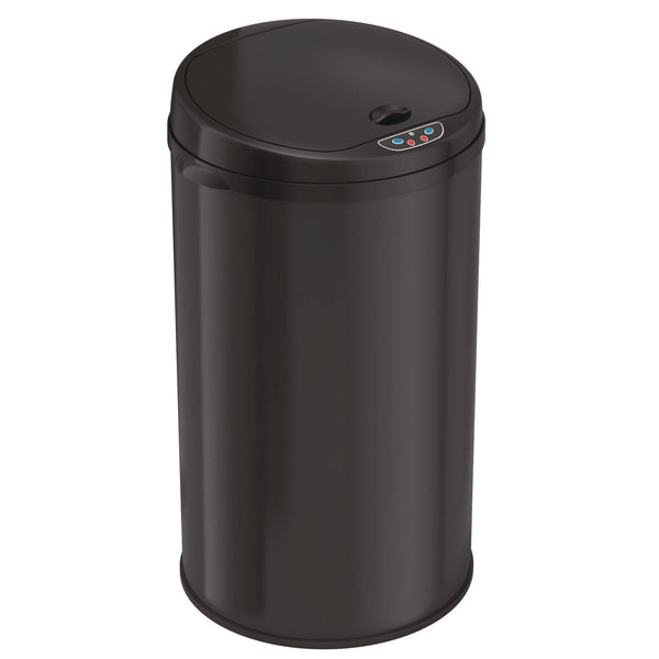 HLS Commercial® Sensor Trash Can, 8 gal, Plastic/Stainless Steel, Black (HLMHLS08RB) Each