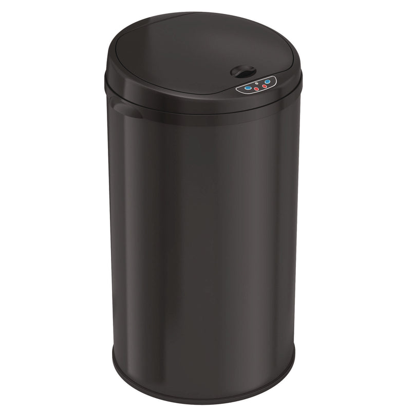 HLS Commercial® Sensor Trash Can, 8 gal, Plastic/Stainless Steel, Black (HLMHLS08RB) Each