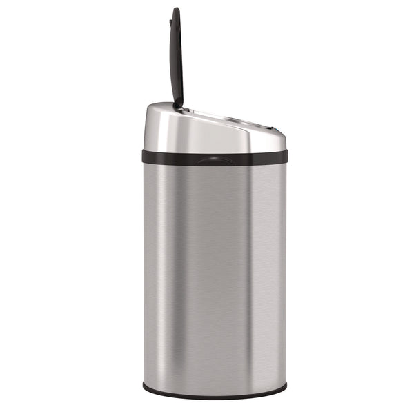 HLS Commercial® Sensor Trash Can, 8 gal, Plastic/Stainless Steel, Silver (HLMHLS08RCB) Each