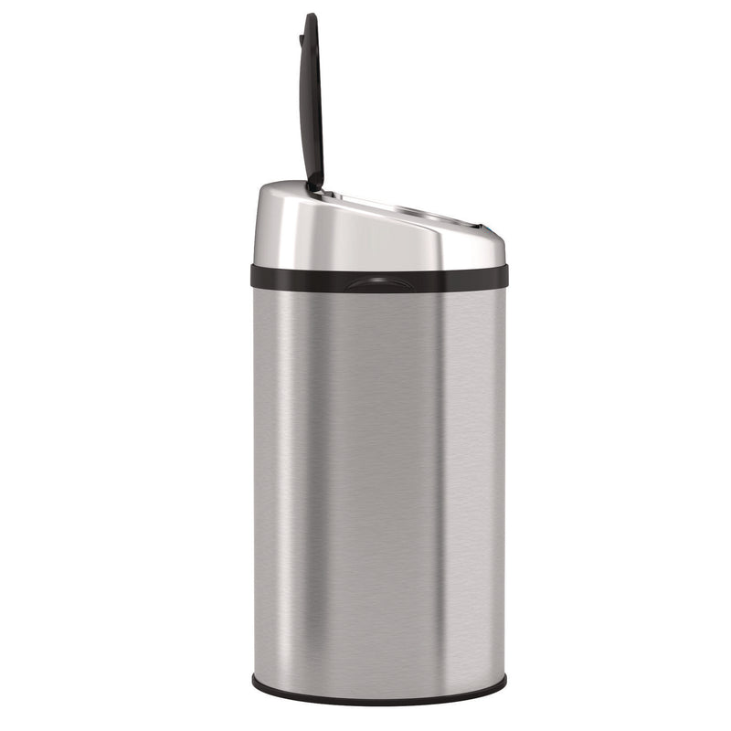 HLS Commercial® Sensor Trash Can, 8 gal, Plastic/Stainless Steel, Silver (HLMHLS08RCB) Each