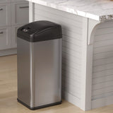 HLS Commercial® Sensor Trash Can, Rectangular, 13 gal, Plastic/Stainless Steel, Silver (HLMHLS13MX) Each