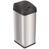HLS Commercial® Sensor Trash Can, Rectangular, 13 gal, Plastic/Stainless Steel, Silver (HLMHLS13MX) Each