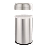 HLS Commercial® Open Top Trash Can, 13 gal, Plastic/Stainless Steel, Silver (HLMHLS13STR) Each