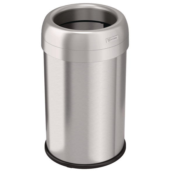 HLS Commercial® Open Top Trash Can, 13 gal, Plastic/Stainless Steel, Silver (HLMHLS13STR) Each