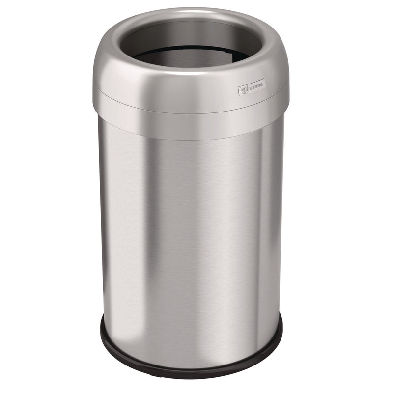 HLS Commercial® Open Top Trash Can, 13 gal, Plastic/Stainless Steel, Silver (HLMHLS13STR) Each