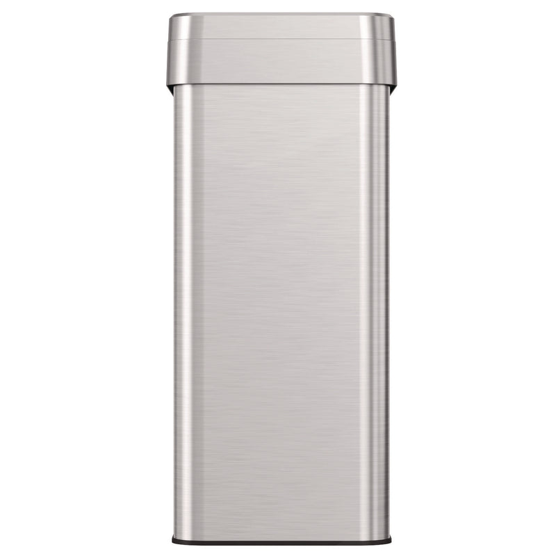 HLS Commercial® Open Top Trash Can, Rectangular, 16 gal, Plastic/Stainless Steel, Silver (HLMHLS16UOT) Each