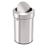 HLS Commercial® Swing Top Trash Can, 17 gal, Stainless Steel, Silver (HLMHLS17FTS) Each