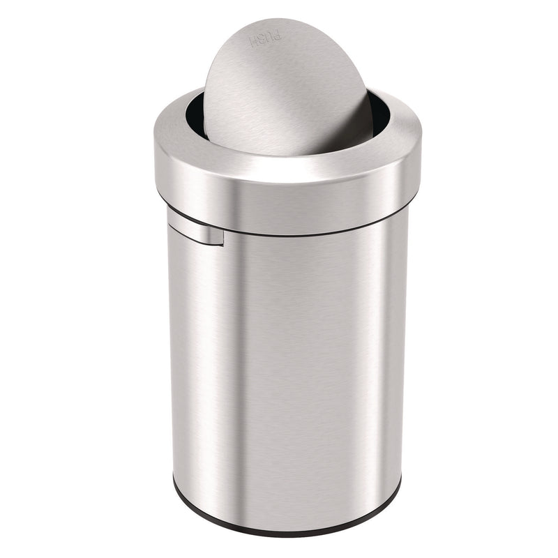 HLS Commercial® Swing Top Trash Can, 17 gal, Stainless Steel, Silver (HLMHLS17FTS) Each