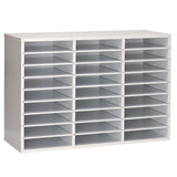 AdirOffice Wooden 27 Compartment Literature Organizer, 27 Sections, Letter Size, 31.49 x 11.81 x 21.65, White (ALHIOF20101WHI) Each