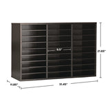 AdirOffice Wooden 27 Compartment Literature Organizer, 27 Sections, Letter Size, 31.49 x 11.81 x 21.65, Black (ALHIOF20101BLK) Each