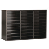 AdirOffice Wooden 27 Compartment Literature Organizer, 27 Sections, Letter Size, 31.49 x 11.81 x 21.65, Black (ALHIOF20101BLK) Each