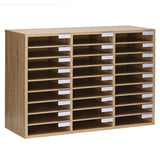 AdirOffice Wooden 27 Compartment Literature Organizer, 27 Sections, Letter Size, 31.49 x 11.81 x 21.65, Medium Oak (ALHIOF20101MEO) Each