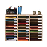 AdirOffice Wooden 27 Compartment Literature Organizer, 27 Sections, Letter Size, 31.49 x 11.81 x 21.65, Medium Oak (ALHIOF20101MEO) Each