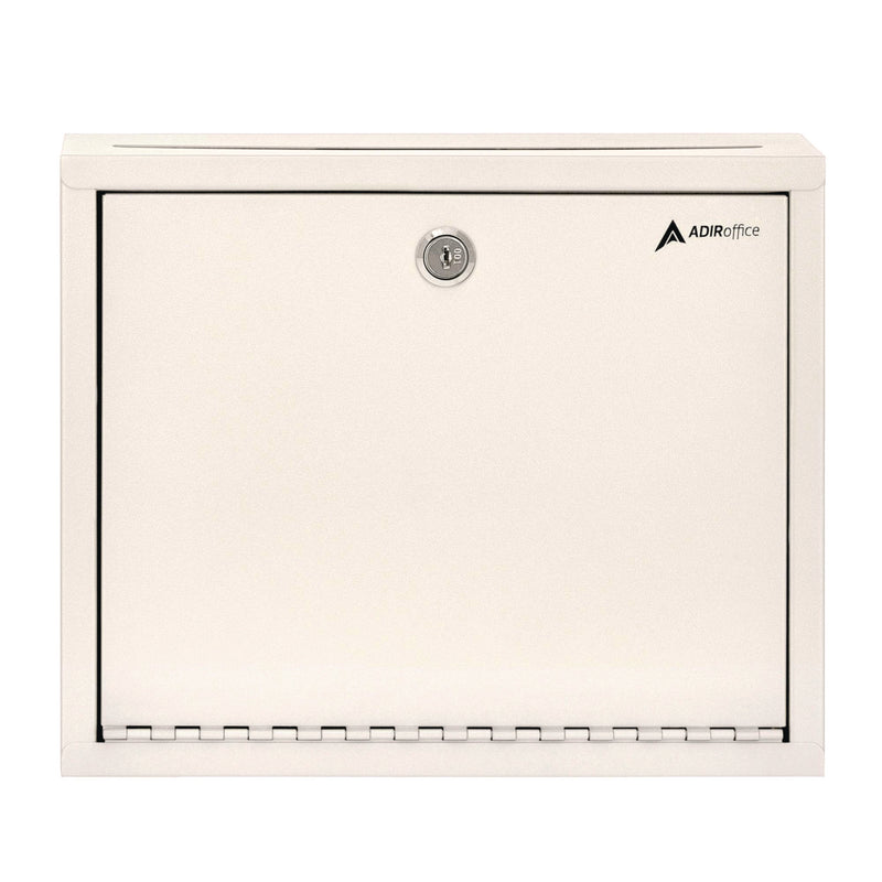 AdirOffice Large Size Steel Multi-Purpose Secure Drop Box, 12 x 3 x 10, White (ALHI63103WHI) Each