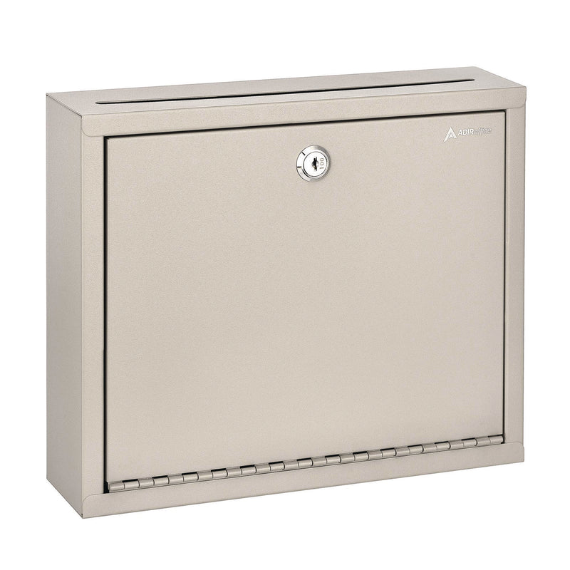 AdirOffice Large Size Steel Multi-Purpose Secure Drop Box, 12 x 3 x 10, Beige (ALHI63103BEI) Each