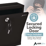 AdirOffice Large Size Steel Multi-Purpose Secure Drop Box, 12 x 3 x 10, Black (ALHI63103BLK) Each