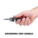 Great Neck® Ratcheting Screw/Nut Driver Set, Phillips/Slotted/Star Bits, 7" Long, Black/Red (GNS950DE) Each